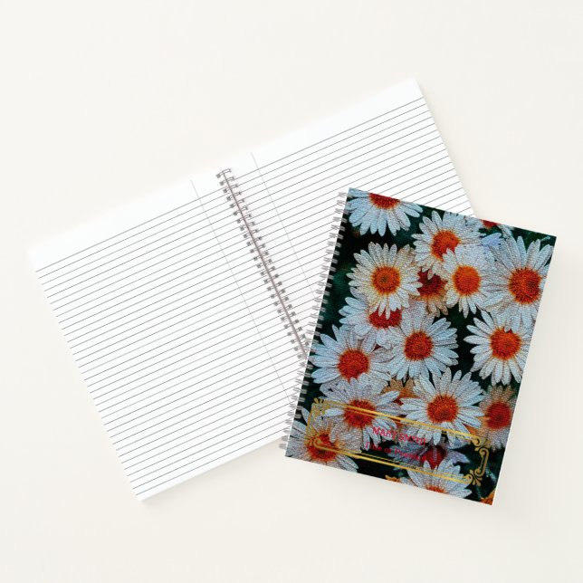 Carnet Élégant Or Floral Moderne (Intérieur)