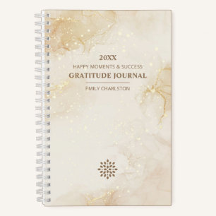 Carnet Elégant or parkling Beige Aquarelle Gratitude