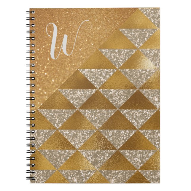 Carnet Elégant or Parties scintillant argent Monogramme G (Devant)