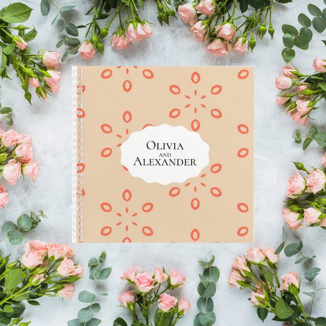 Carnet Elegant Orange Floral Wedding Guest Book (Créateur téléchargé)