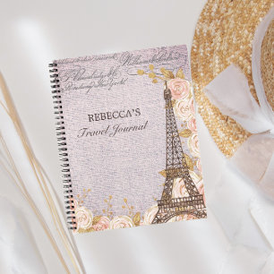 Carnet Elégant Paris Floral Rose