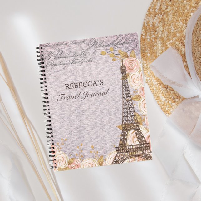 Carnet Elégant Paris Floral Rose (Créateur téléchargé)