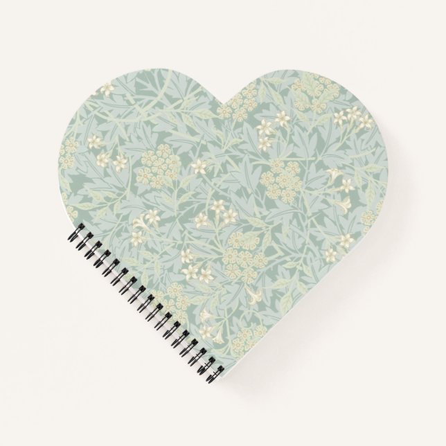 Carnet Elegant Pastel Green Jasmine Floral Pattern (Devant)