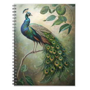 Carnet Elégant Peacock Botanique Mur Art Imprimer