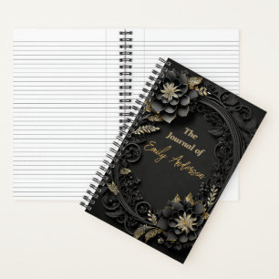 Carnet Élégant personnalisé floral embossé en 3d