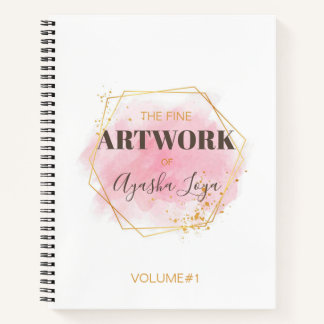 Carnet Elegant Pink Gold Personnalisé Artist Sketchbook