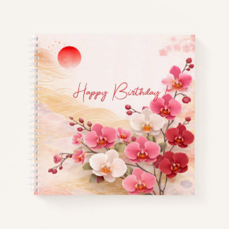 Carnet Elegant Pink Orchid Birthday