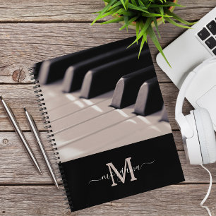 Carnet Élégant professeur de piano Monogram noir et blanc
