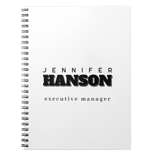 Carnet Élégant professionnel minimaliste moderne (Devant)