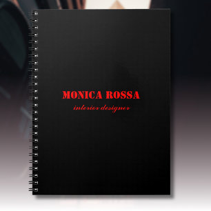 Carnet Élégant professionnel moderne Neon rouge noir