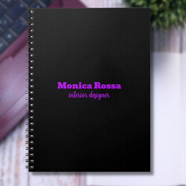 Carnet Élégant professionnel moderne Neon violet noir (Créateur téléchargé)