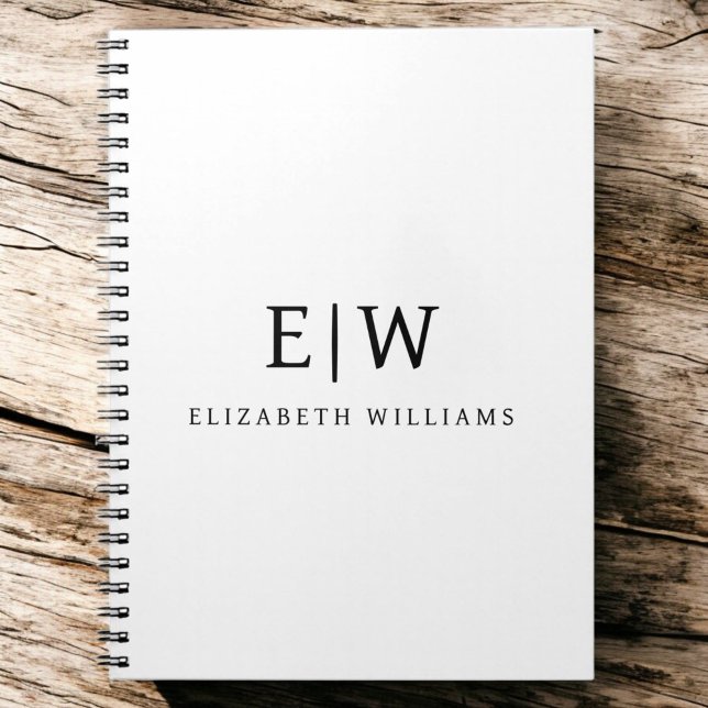 Carnet Élégant professionnel simple Monogramme minimalist (Créateur téléchargé)