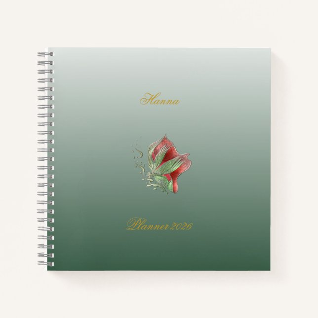 Carnet Elegant Red and Green notebook  (Devant)
