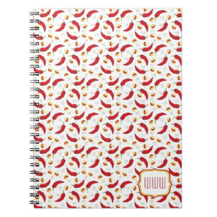 Carnet Elegant Red Chile Pattern