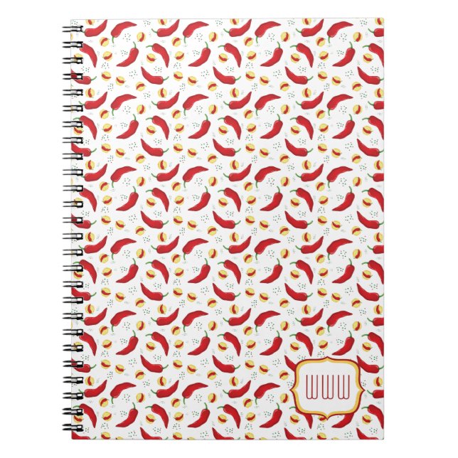 Carnet Elegant Red Chile Pattern (Devant)
