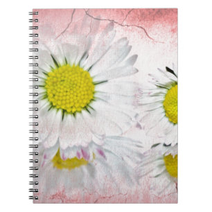 Carnet Élégant Romantique Fleurs Mariage Daisies