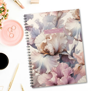 Carnet Élégant Rose Blush Girl Floral Personnalisé