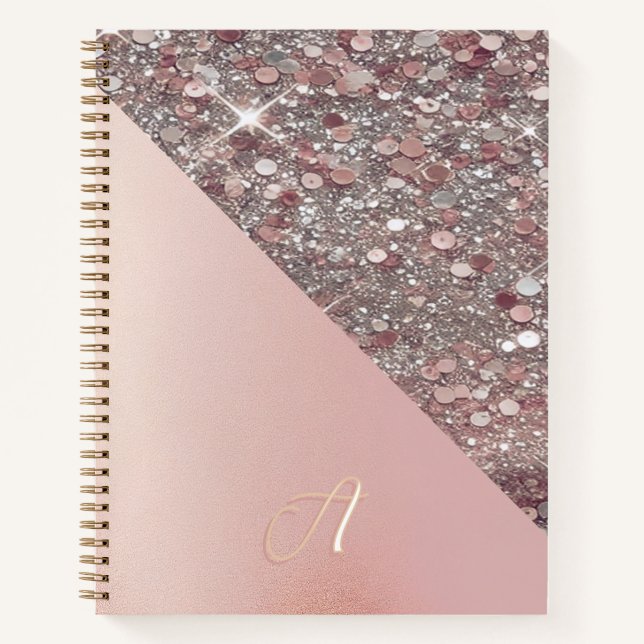 Carnet Elegant Rose Gold Monogram (Devant)