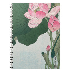 Carnet Élégant rose Lotus Japonais Floral Print
