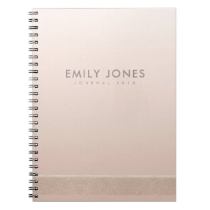 CARNET ÉLÉGANT ROSE MINIMAL GOLD SHIMMER PERSONNALISÉ