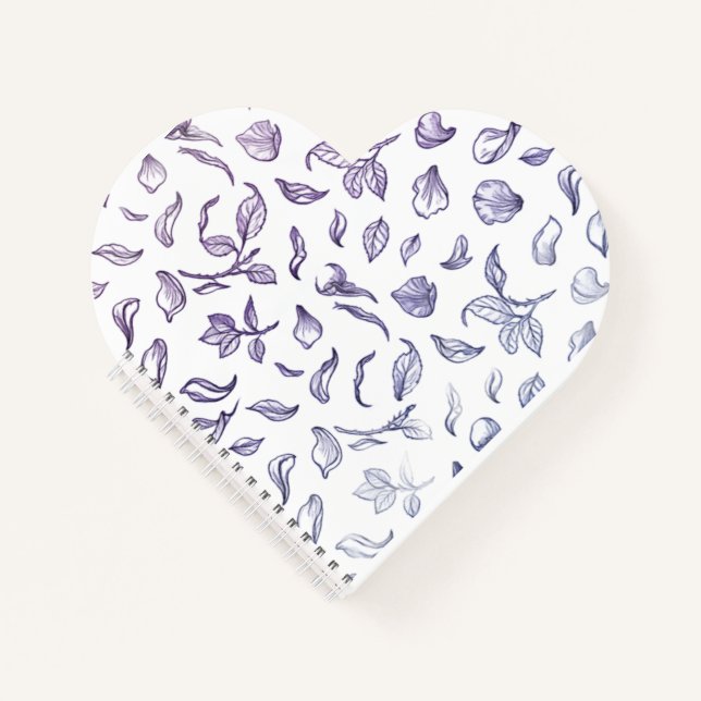 Carnet Elegant Rose Petal Line Art Pattern Notebook (Devant)