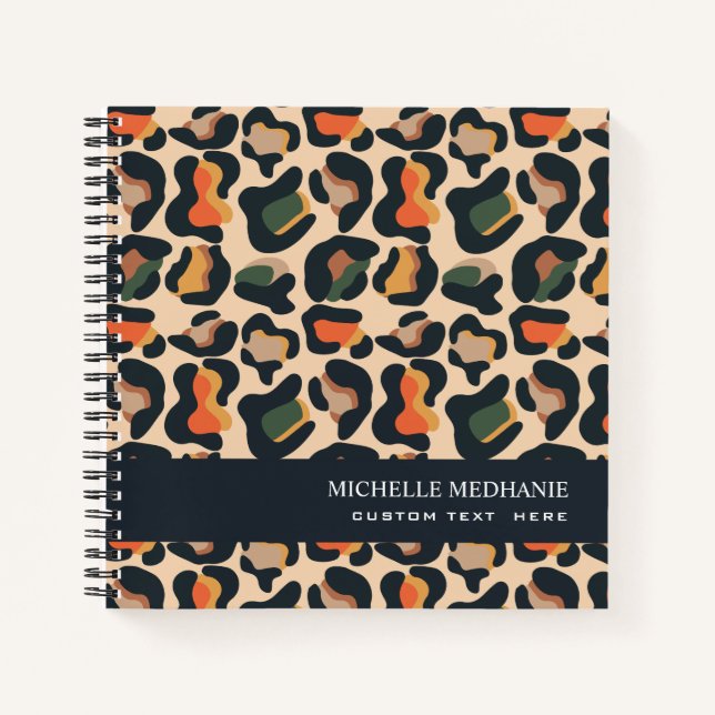 Carnet Elégant Safari Animal Skin Leopard spot MONOGRAM (Devant)