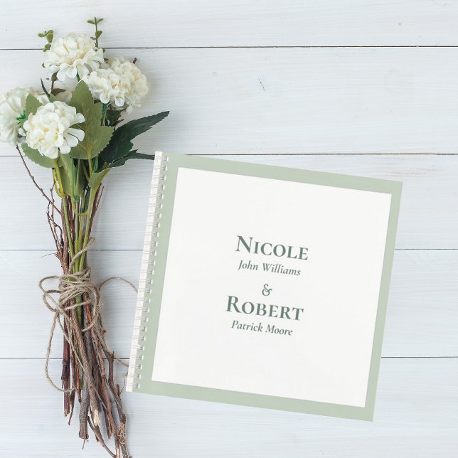Carnet Elegant Sage Green Minimalist Wedding Guest Book (Créateur téléchargé)