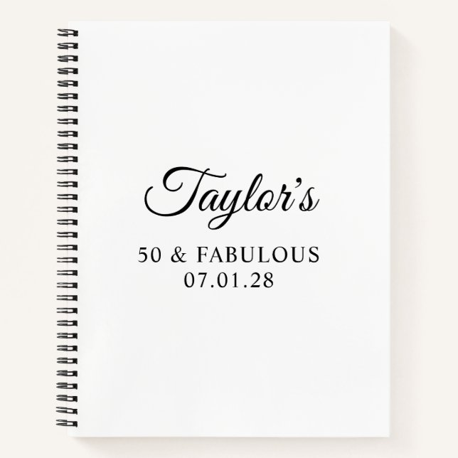 Carnet Élégant Script 50 & Invité Fabuleux (Devant)