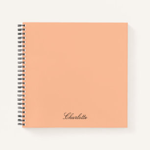 Carnet Élégant script Monogramme Peach personnalisé