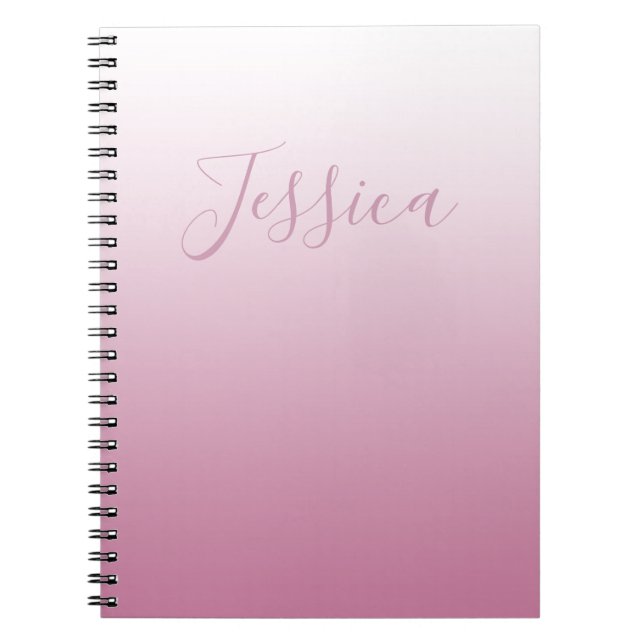 Carnet Élégant Script & Rose (toute couleur) Ombre modifi (Devant)