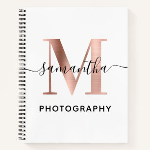 Carnet Élégant signature Rose Gold M Monogramme Logo