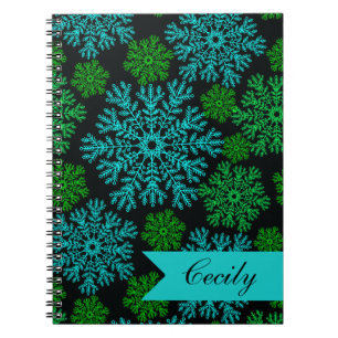 Carnet Élégant Snowflakes Motif d'hiver Personnalisé