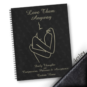 Carnet Élégant sombre minimaliste calligraphie amour