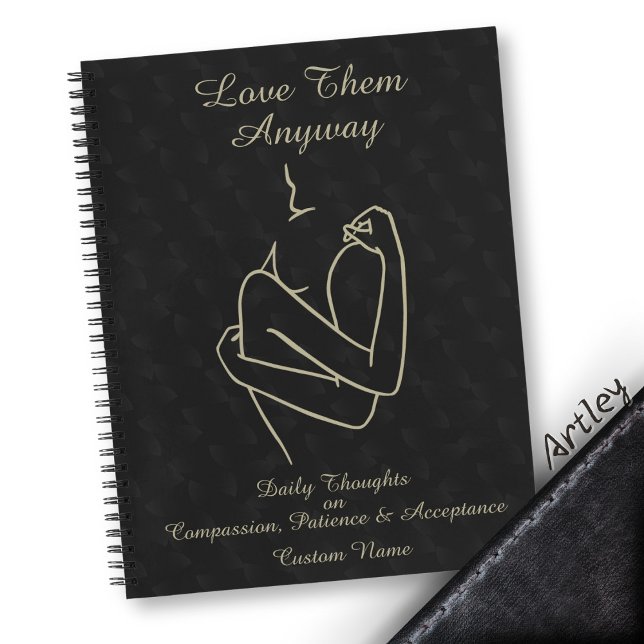 Carnet Élégant sombre minimaliste calligraphie amour (Créateur téléchargé)