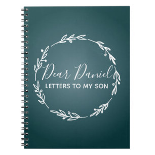 Carnet Elegant Steel Blue Letters to my Son design chic