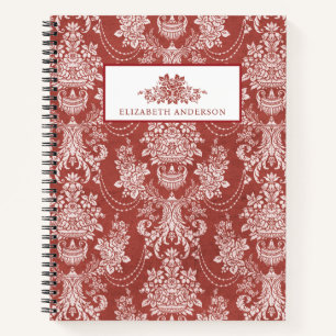 Carnet Elégant Toile rouge Vintage