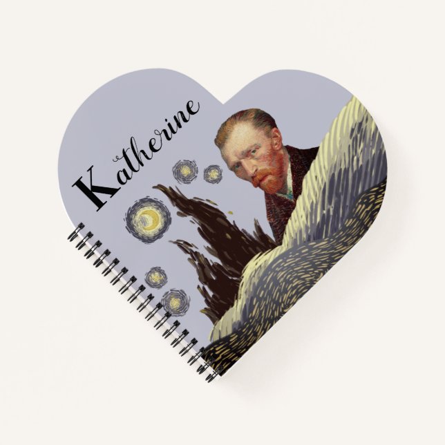 Carnet ELEGANT VanGogh editable Katherine name  (Devant)