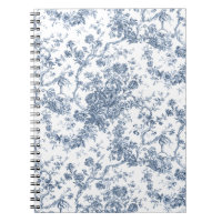 Élégant Vintage Français gravé Floral Toile-Blue
