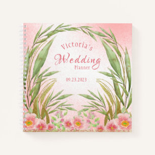 Carnet Élégant Wedding planner couleur rose pâle