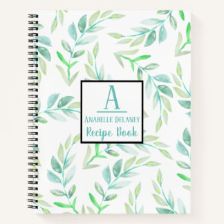 Carnet Elégante aquarelle Printemps Laurels de jardin Rec