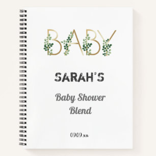 Carnet Élégante belle verdure Florale Baby shower Liste c