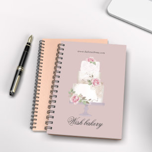 Carnet élégante boulangerie monogramme de gâteau mariage