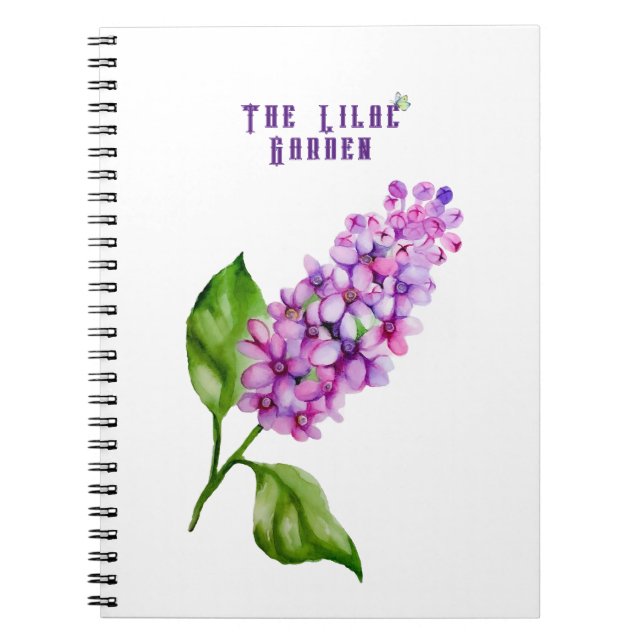 Carnet Élégante branche lilas aquarelle (Devant)