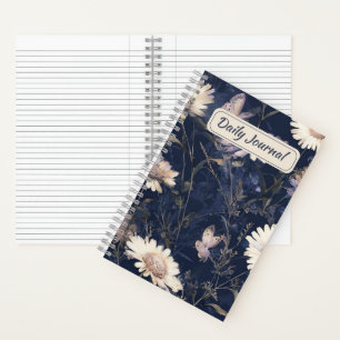 Carnet Elégante couleur blanche florale et papillon iPa