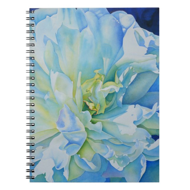Carnet Elégante couleur bleue turquoise florale (Devant)