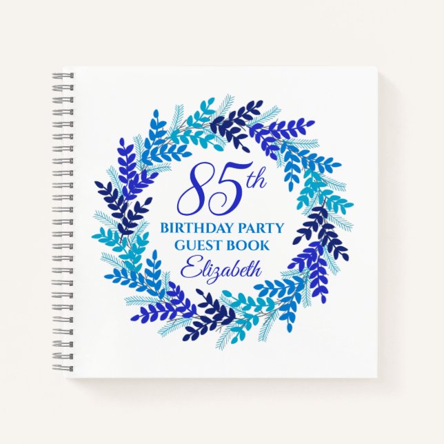 Carnet Élégante couronne royale bleue 85e fête d'annivers (Devant)