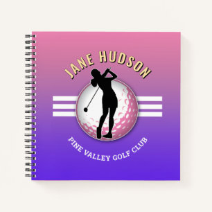 Carnet Elégante Custom Femme Golfer Design