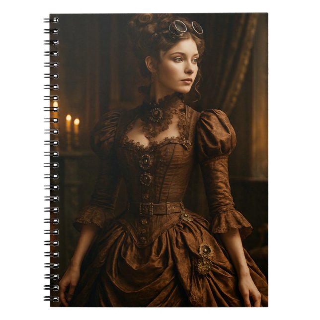 Carnet Elégante dame victorienne Steampunk en Brown (Devant)