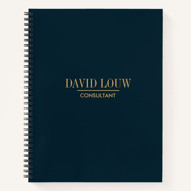 Carnet Élégante entreprise bleue personnalisée (Devant)