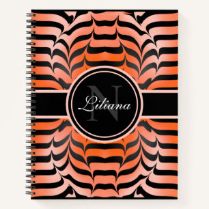 Carnet Elégante esthétique Peau de tigre orange et noir